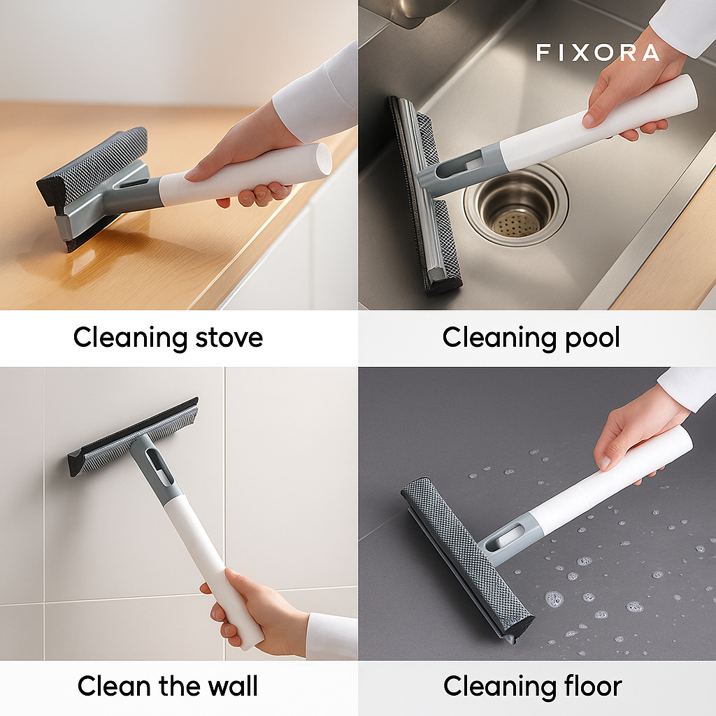 3-in-1 Spray, Scrape & Wipe Cleaning Tool